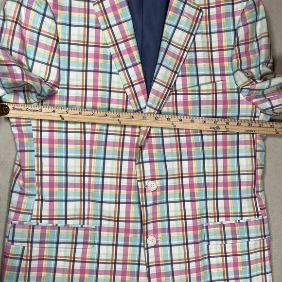 Alan Flusser Blazer Men's Plaid Sport Coat Blazer Sz 42R Academia Preppy Easter - Picture 6 of 8